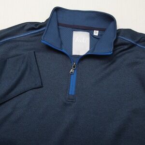 Buki Pullover Mens Large Blue Quarter Zip Lightweight Stretch Performance Shirt